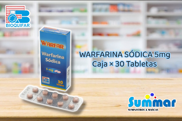 Warfar 5mg Caja x 30 Tabletas (Warfarina) BIOQUIFAR