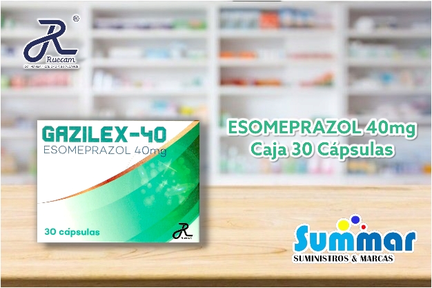Gazilex-40 Caja x 30 Cápsulas (Esomeprazol) RUECAM