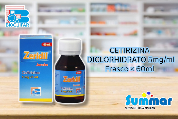 Zeridil 5mg/5ml Frasco x 60ml (Cetirizina) BIOQUIFAR