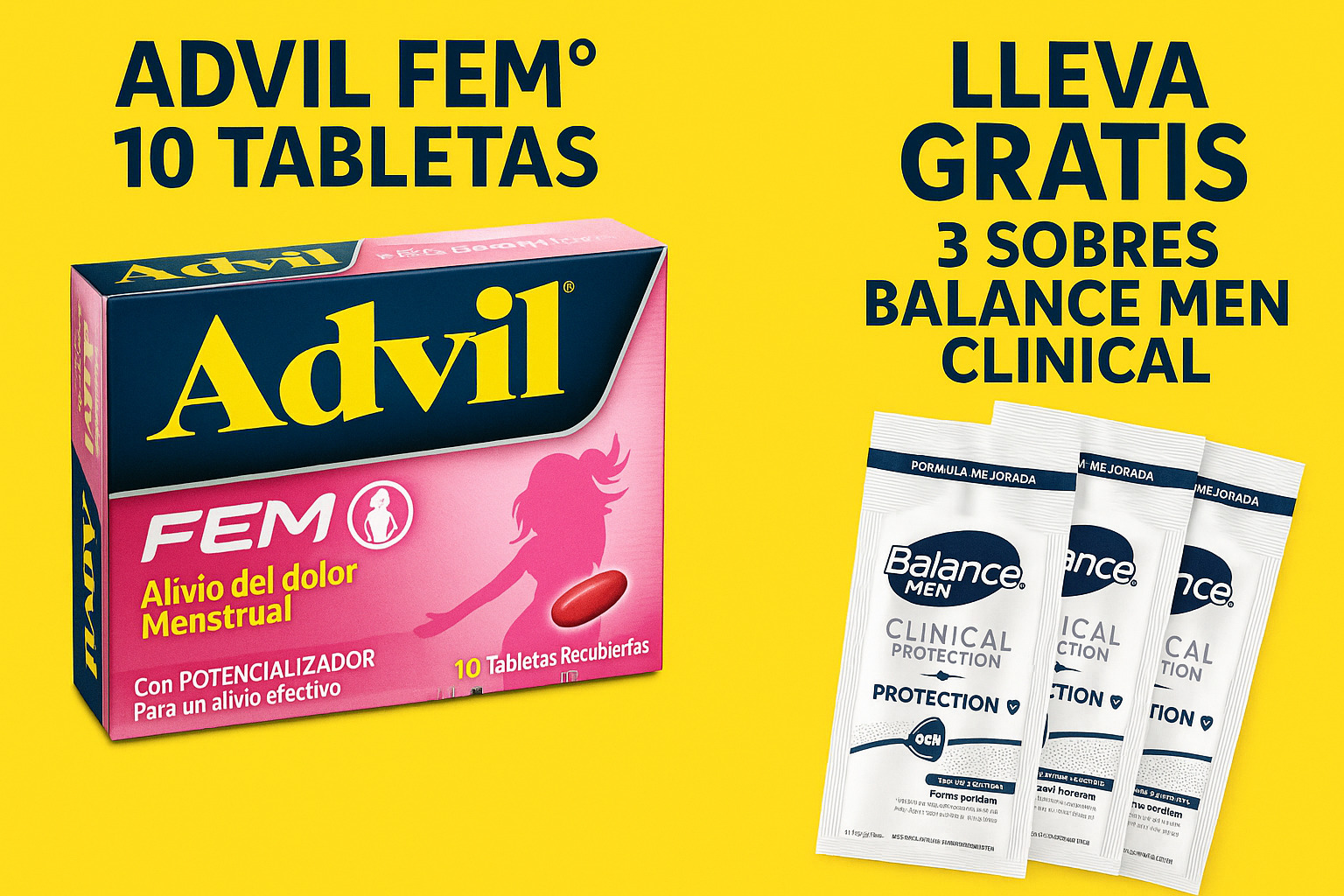 Advil® Fem Caja x 10 Tabletas (Ibuprofeno Cafeína) GSK