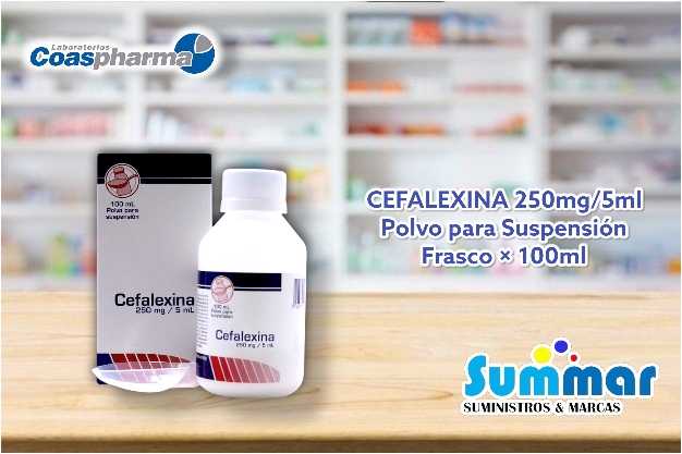 Cefalexina 250mg/5ml Polvo para Suspensión Frasco x 100ml COASPHARMA
