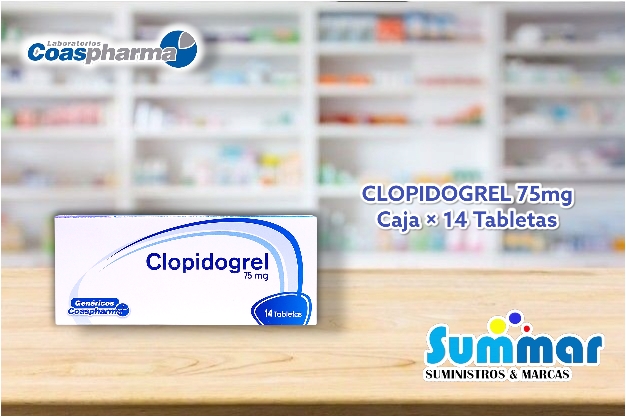 Clopidogrel 75mg Caja x 14 Tabletas COASPHARMA