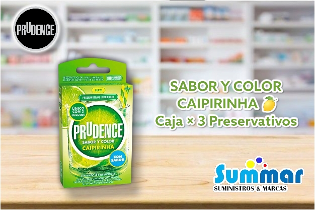 Preservativo Prudence Sabor y Color Caipirinha Caja x 3 Unidades DKT