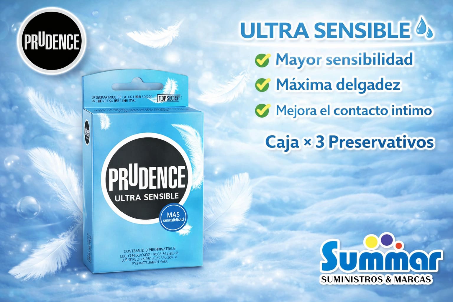 Preservativo Prudence Ultra Sensible Caja x 3 Unidades DKT