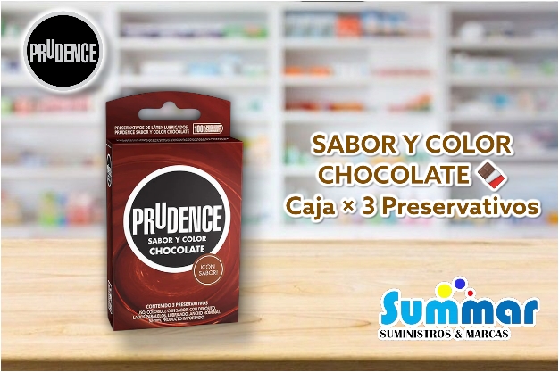 Preservativo Prudence Sabor y Color Chocolate Caja x 3 Unidades DKT