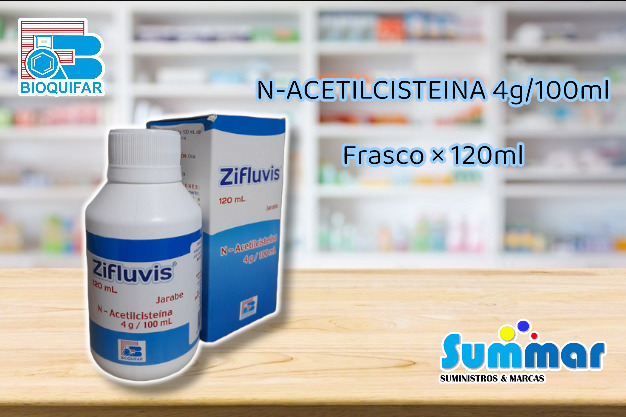 Zifluvis 4g/100ml Frasco x 120ml (N-Acetilcisteína) BIOQUIFAR