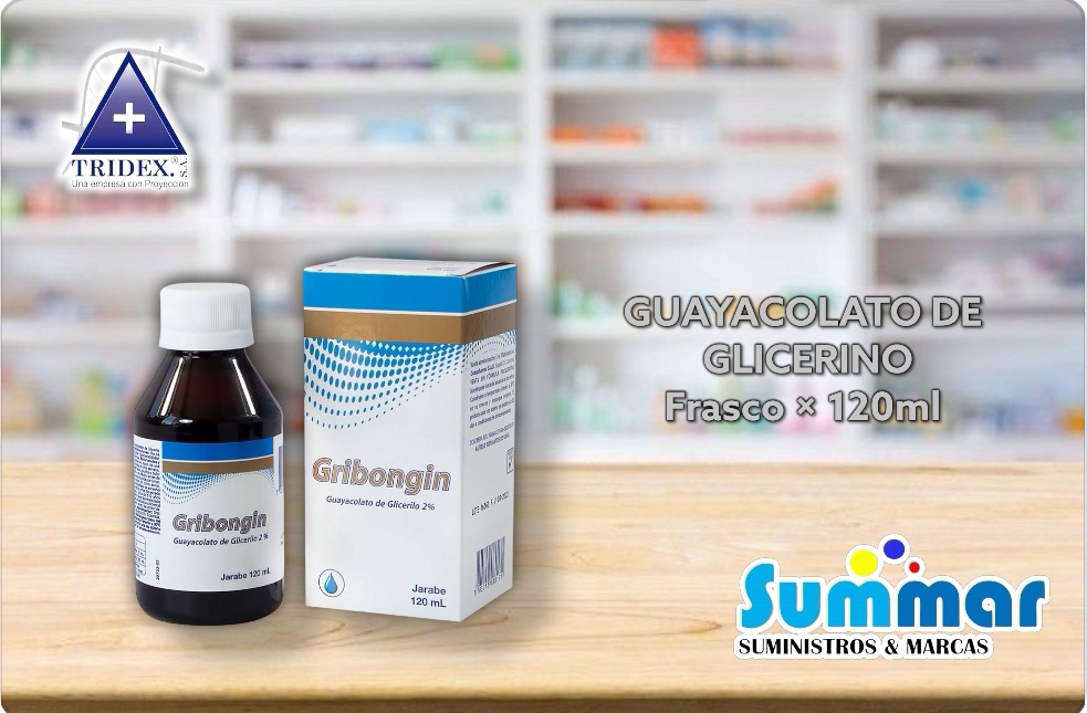 Gribongin® 2% Solución Oral Frasco x 120nl (Guayacolato de Glicerino) TRIDEX