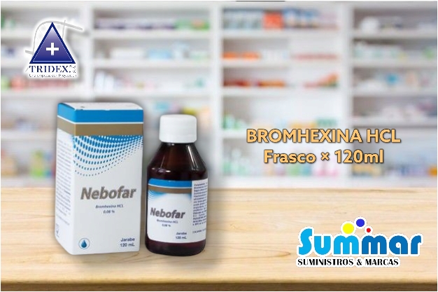Nebofar® 0,08% Jarabe Frasco x 120ml (Bromhexina HCL) TRIDEX