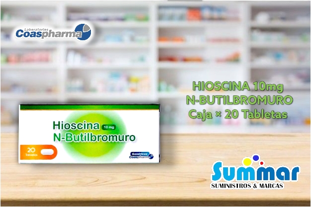 Hioscina N-Butil bromuro 10mg Caja x 20 Tabletas COASPHARMA