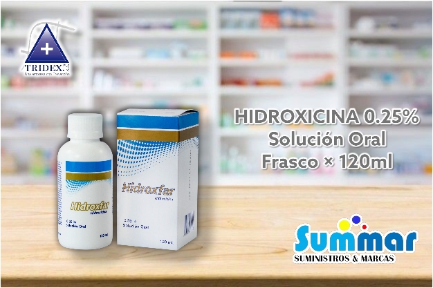 Hidroxfar® 0.25% Solución Oral Frasco x 120ml (Hidroxicina) TRIDEX