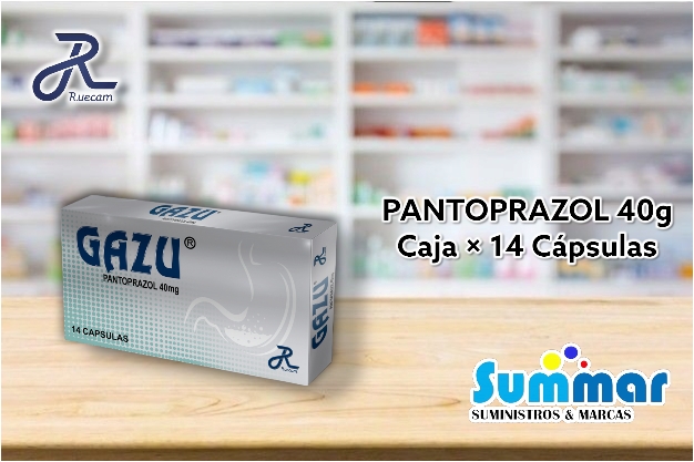 Gazu 40mg Caja x 14 Capsulas (Pantoprazol) RUECAM