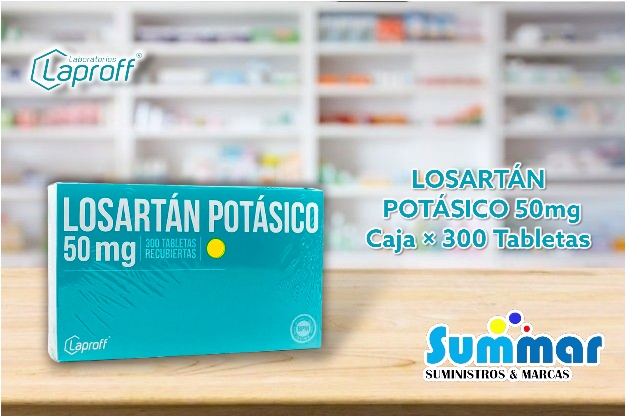 Losartán Potásico 50mg Caja x 300 Tabletas LAPROFF