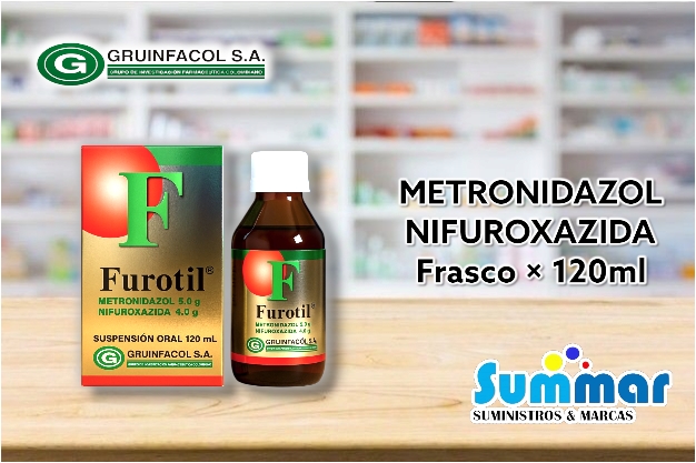 Furotil® Suspensión Oral Frasco x 120ml (Metronidazol Nifuroxazida) GRUINFACOL