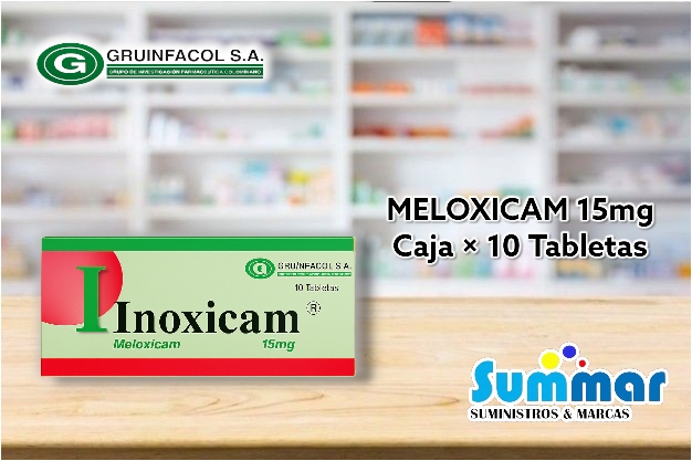 Inoxicam® 15mg Caja x 10 Tabletas (Meloxicam) GRUINFACOL
