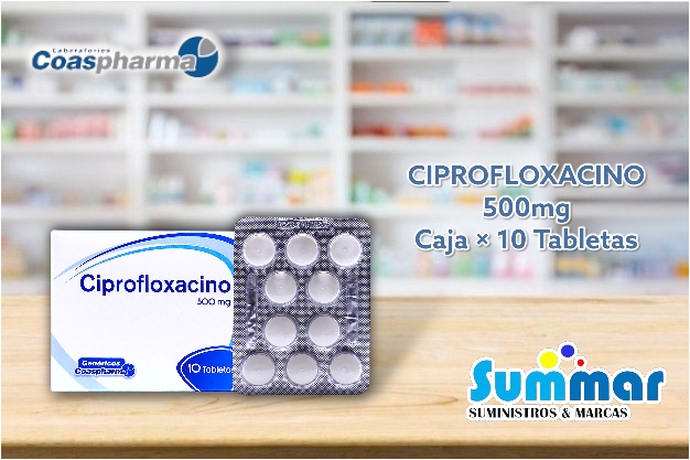 Ciprofloxacino 500mg Caja x 10 Tabletas COASPHARMA