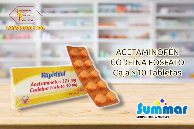 Bupiridol 325mg/30mg Caja x 10 Tabletas (Acetaminofén Codeína) LABQUIFAR