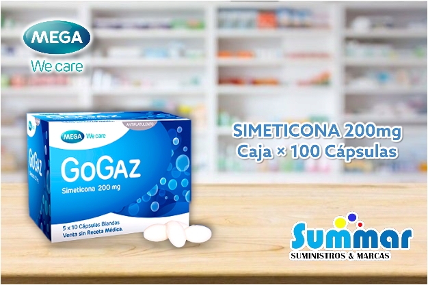 Gogaz 200mg Caja x 100 Cápsulas Blandas (Simeticona) MEGA WE CARE