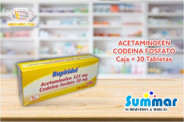 Bupiridol 325mg/30mg Caja x 30 Tabletas (Acetaminofén Codeína) LABQUIFAR