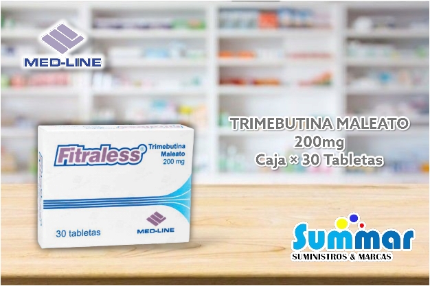 Fitraless® 200mg Caja x 30 Tabletas (Trimebutina Maleato) MED-LINE