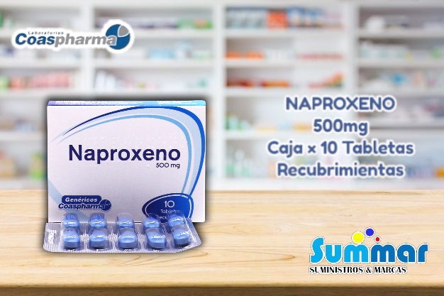 Naproxeno 500mg Caja x 10 Tabletas Recubiertas COASPHARMA