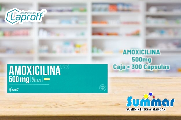 Amoxicilina 500mg Caja x 300 Cápsulas LAPROFF
