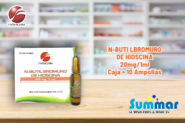 N-Butil Bromuro de Hioscina 20mg/1ml Caja x 10 Ampollas FARMIONNI