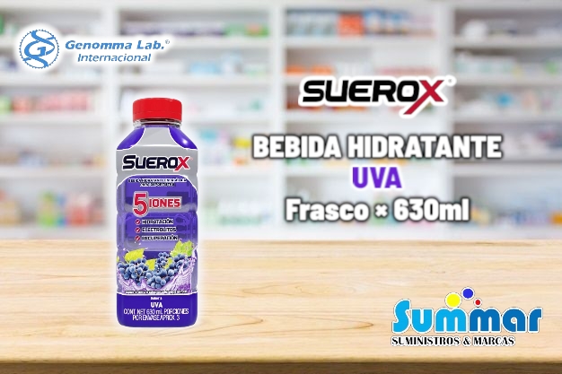 Suerox Bebida Hidratante Energetica Sabor Uva Frasco x 630ml GENOMMA LAB
