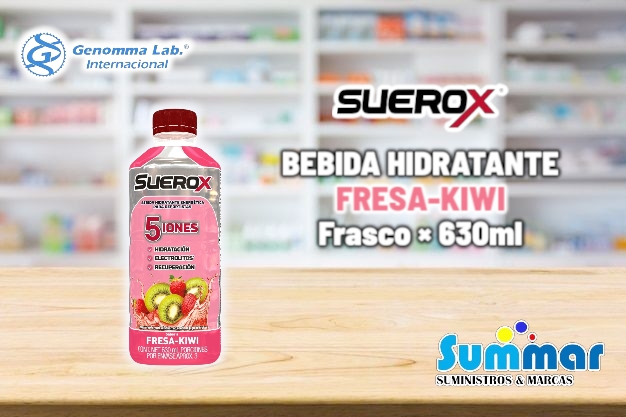 Suerox Bebida Hidratante Energetica Sabor Fresa - Kiwi Frasco x 630ml GENOMMA LAB