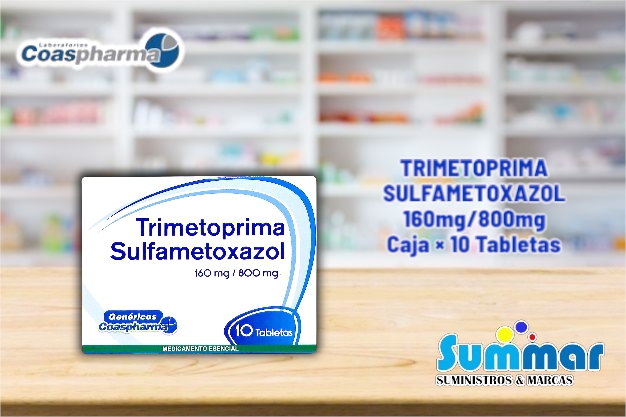 Trimetoprim Sulfametoxazol 160mg/800mg Caja x 10 Tabletas COASPHARMA