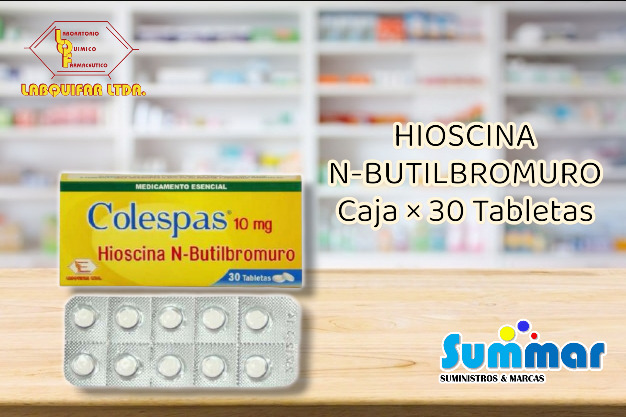 Colespas 10mg Caja x 30 Tabletas (N-Butilbromuro) LABQUIFAR