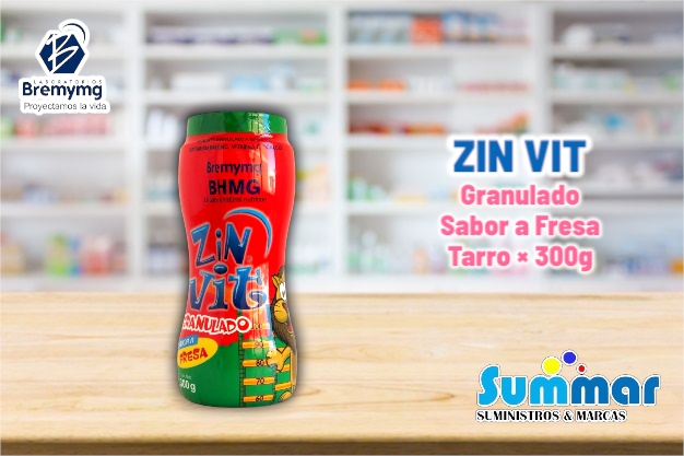Zinvit Granulado Sabor a Fresa Tarro x 300g BREMYMG