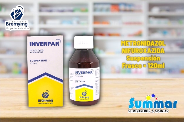 Inverpar® Frasco x 120ml (Metronidazol Nifuroxazida) BREMYMG