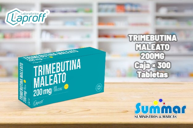 Trimebutina Maleato 200mg Caja x 300 Tabletas LAPROFF