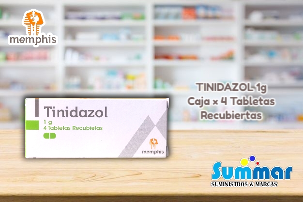 Tinidazol 1g Caja x 4 Tabletas Recubiertas MEMPHIS