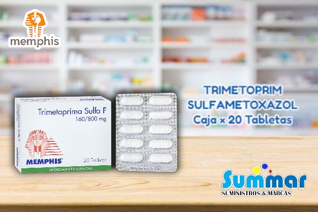 Trimetoprim Sulfametoxazol 160mg/800mg Caja x 20 Tabletas MEMPHIS