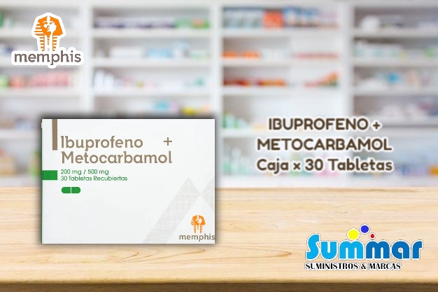 Ibuprofeno + Metocarbamol Caja x 30 Tabletas Recubiertas MEMPHIS