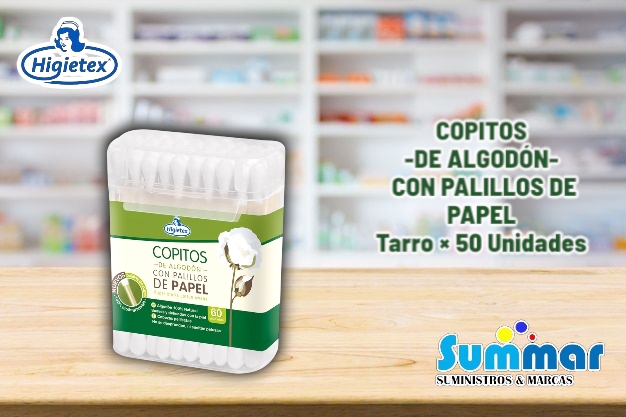 Copitos Biodegradables Tarro x 50 Unidades HIGIETEX