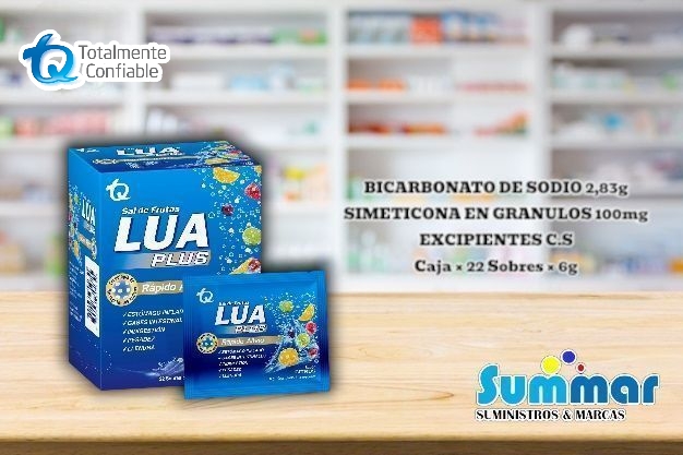 Sal de Frutas Lua® Plus Caja x 22 Sobres (Bicarbonato de Sodio Simeticona en gránulos Excipientes) TQ