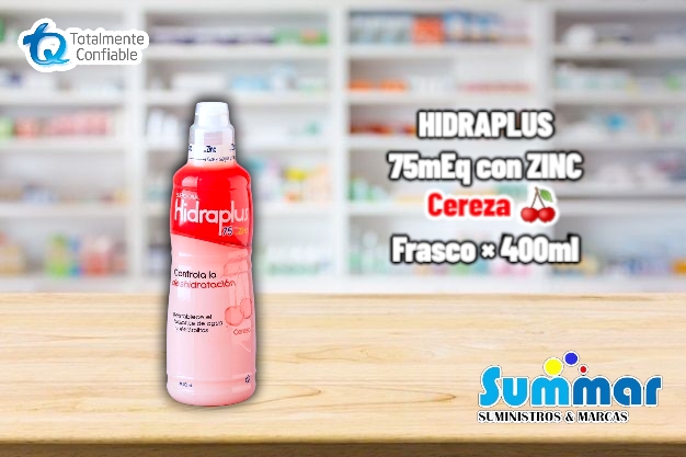 Hidraplus® 75mEq Zinc Cereza Frasco x 400ml TQ