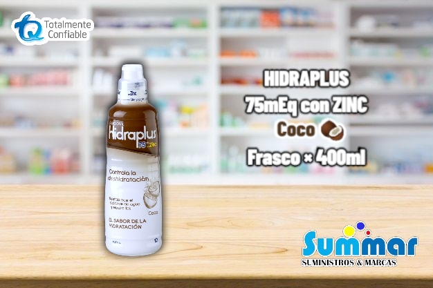 Hidraplus® 75mEq Zinc Coco Frasco x 400ml TQ