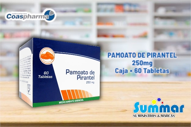 Pamoato de Pirantel 250mg Caja x 60 Tabletas COASPHARMA