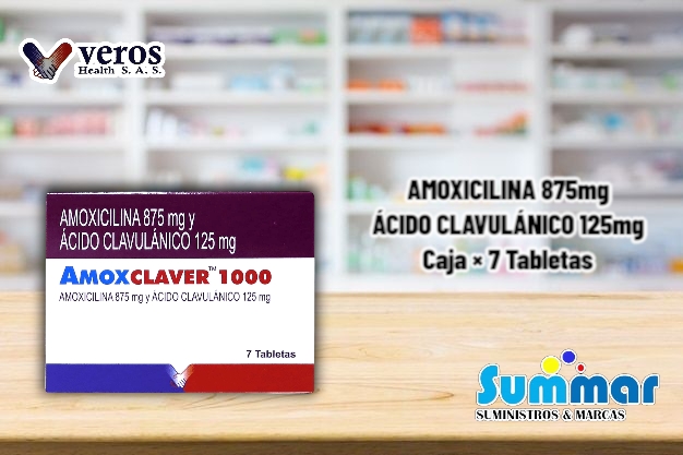 Amoxclaver 1000 Caja x 7 Tabletas (Amoxicilina + Acido Clavulánico) VEROS