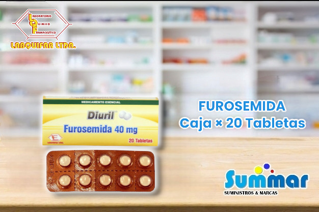 Diuril 40mg Caja x 20 Tabletas (Furosemida) LABQUIFAR