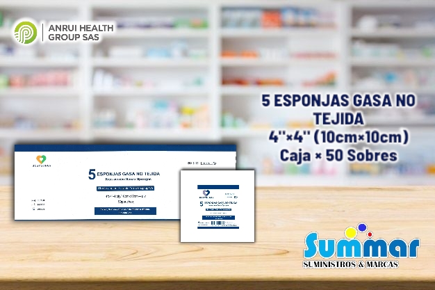 Gasa no Tejida Esteril 4x4 - 4ply/ 10cm x 10cm -4pl Caja x 50 Sobres BESTSURGY