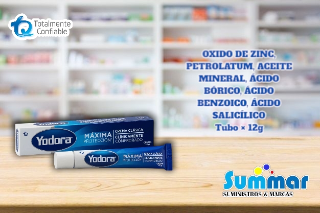 Yodora® Clásico Crema Tubo x 12g (Óxido de zinc, petrolatum, aceite mineral, ácido bórico, ácido benzoico y ácido salicílico) TQ