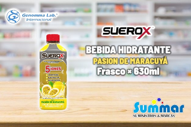 Suerox Bebida Hidratante Energetica Sabor Pasión de Maracuyá Frasco x 630ml GENOMMA LAB