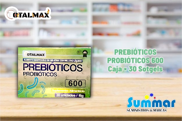 Prebióticos + Probióticos 600 Caja x 30 Softgels TOTALMAX