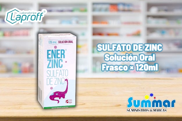 Ener® Zinc Solución Oral Frasco x 120ml (Sulfato de Zinc) LAPROFF