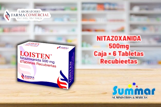 Loisten® 500mg Caja x 6 Tabletas (Nitazoxanida) FARMA COMERCIAL