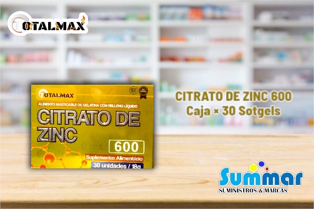 Citrato de Zinc 600 Caja x 30 Softgels TOTALMAX